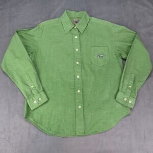 Cruel Girl Western Cowgirl Plaid Green Button Up Shirt Womens M